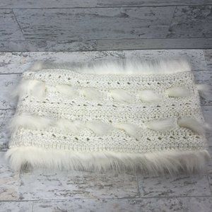 American Eagle Fur Scarf Muffler Ivory Cream